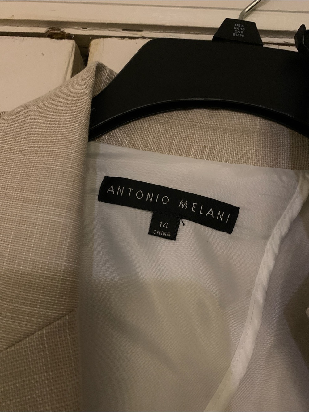 ANTONIO MELANI Beige Pinstripe & light blue Two-Piece Suit Set - Picture 3 of 5